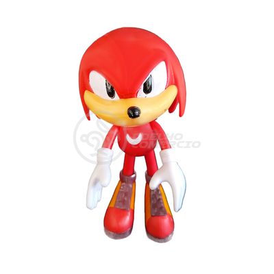 Aplique em Acrílico Personagem Knuckles - Sonic Colorido com base ( 3 peças  )