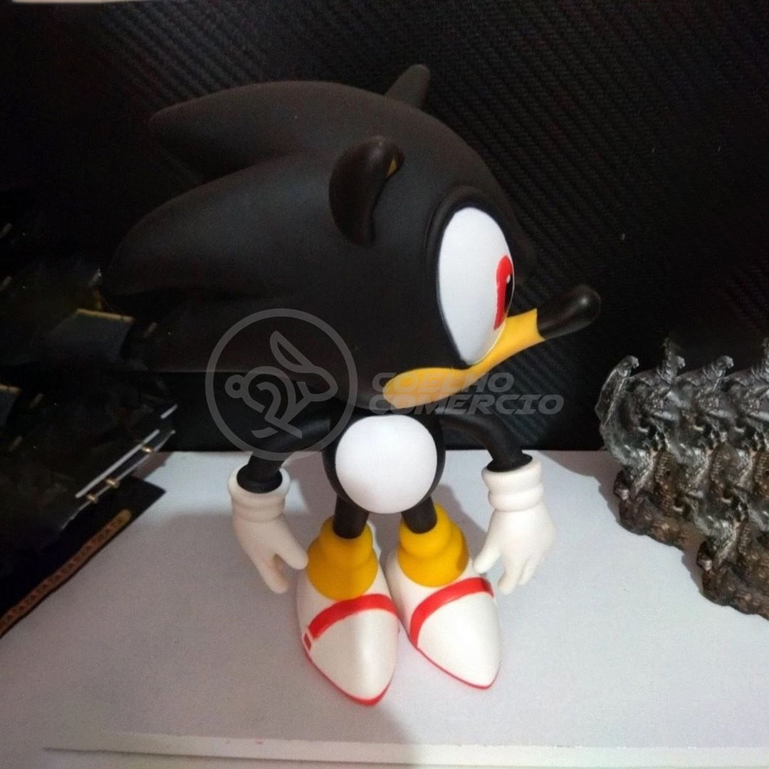 Boneco Sonic Preto Articulado Grande Original Brinquedo em