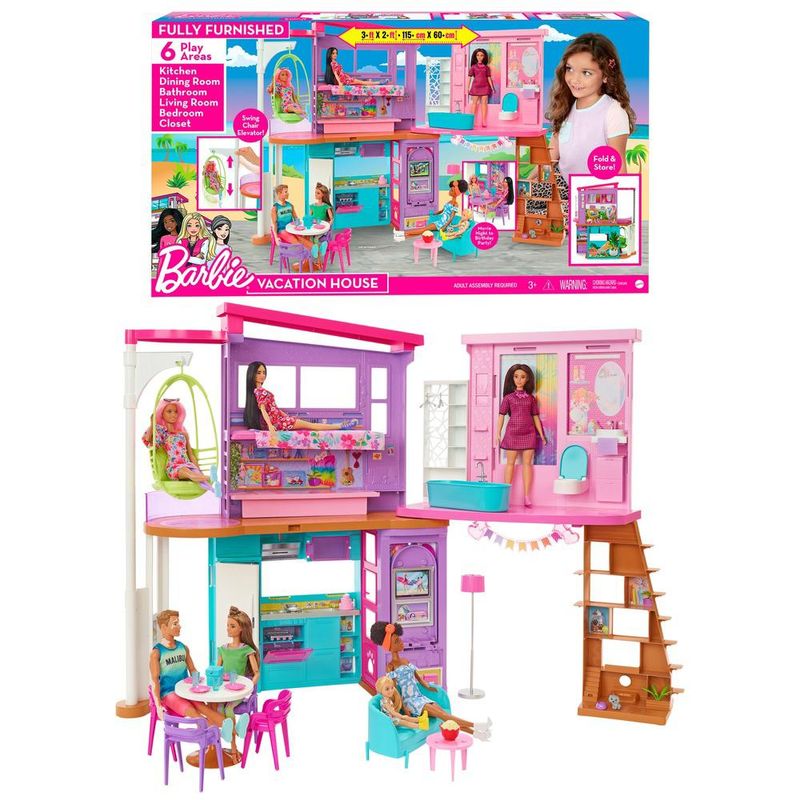 Playset---Barbie---Nova-Casa-De-Ferias-Malibu---Colorida---Mattel-0