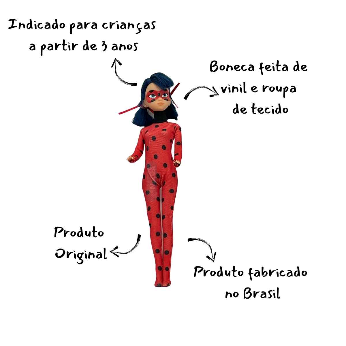 Kit Bonecos Articulados Miraculous Ladybug E Cat Noir Baby Brink