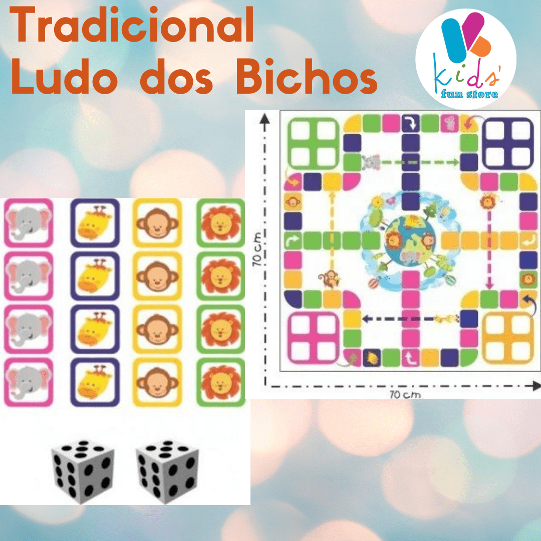 Tradicional Ludo dos Bichos Gigante - Jogo de tabuleiro