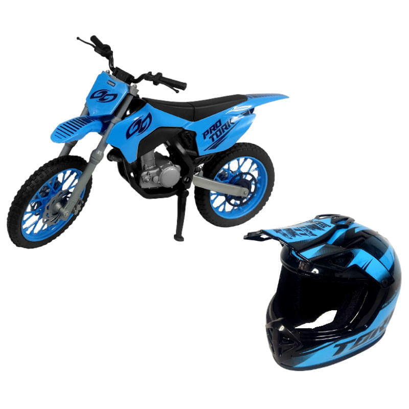 Motinha Mini Moto De Trilha Motocross 20 Cm Coloridos Azul - Ri Happy