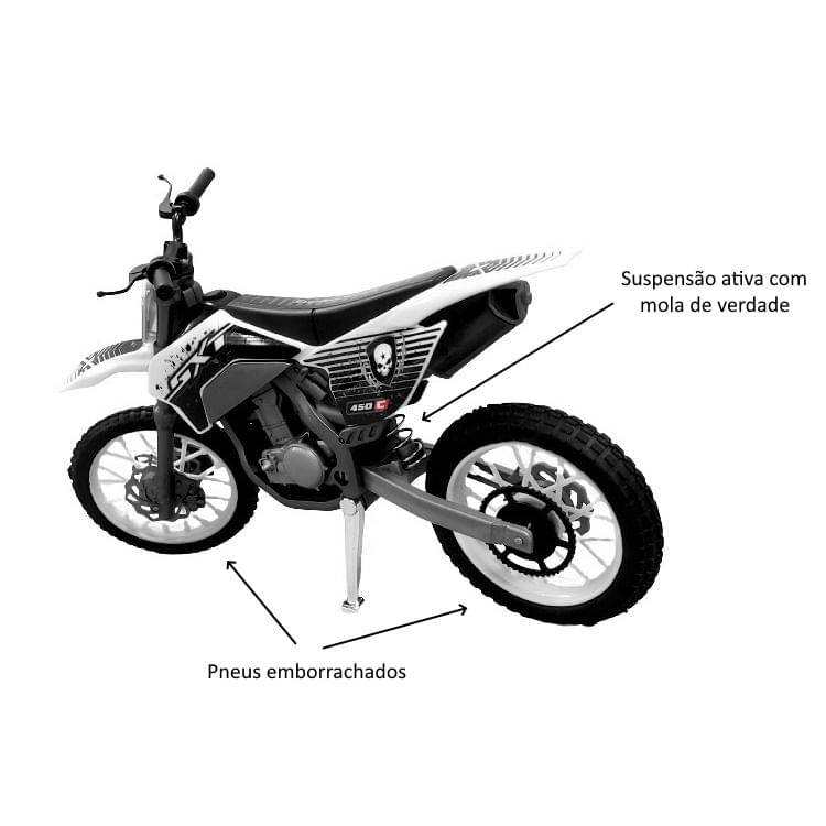 Motocross Brinquedo Moto Infantil Super Oferta Branca - Dupari
