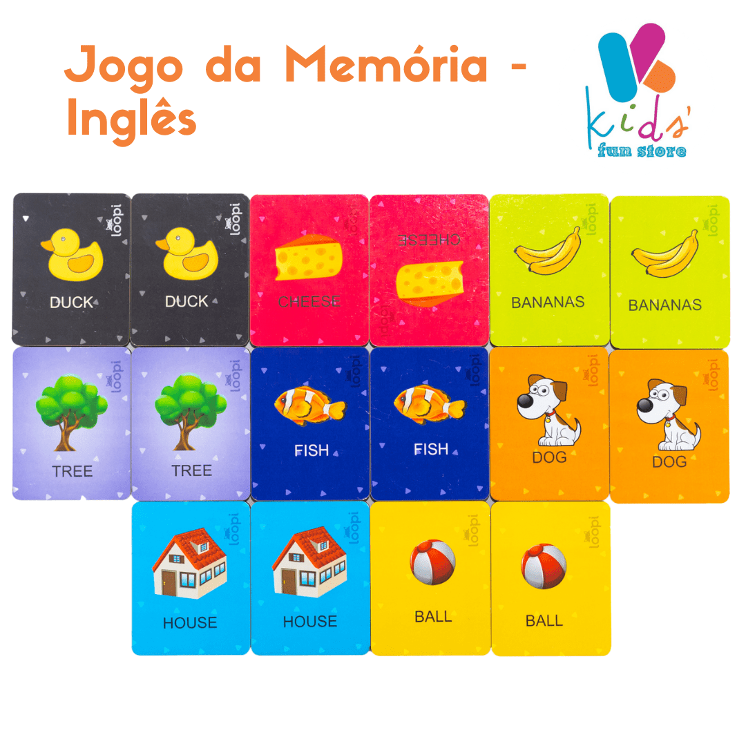 Jogo,de,Mória,Português/Inglêsc/, - Brinquedos E Jogos Pedagógicos