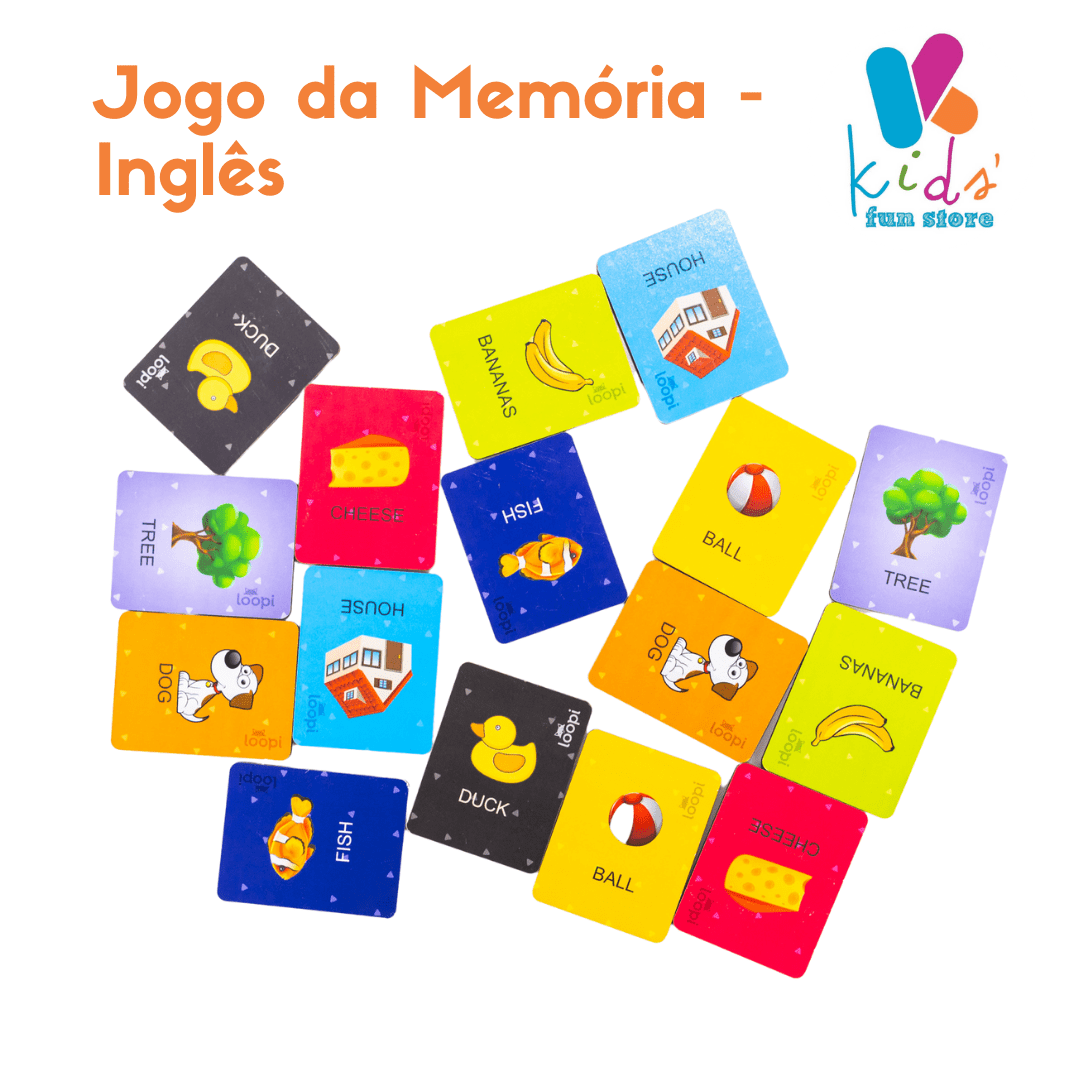 Imagine Brinquedos - Jogo Memória em Inglês, Aprendizado da Língua Ing -  Imagine Brinquedos