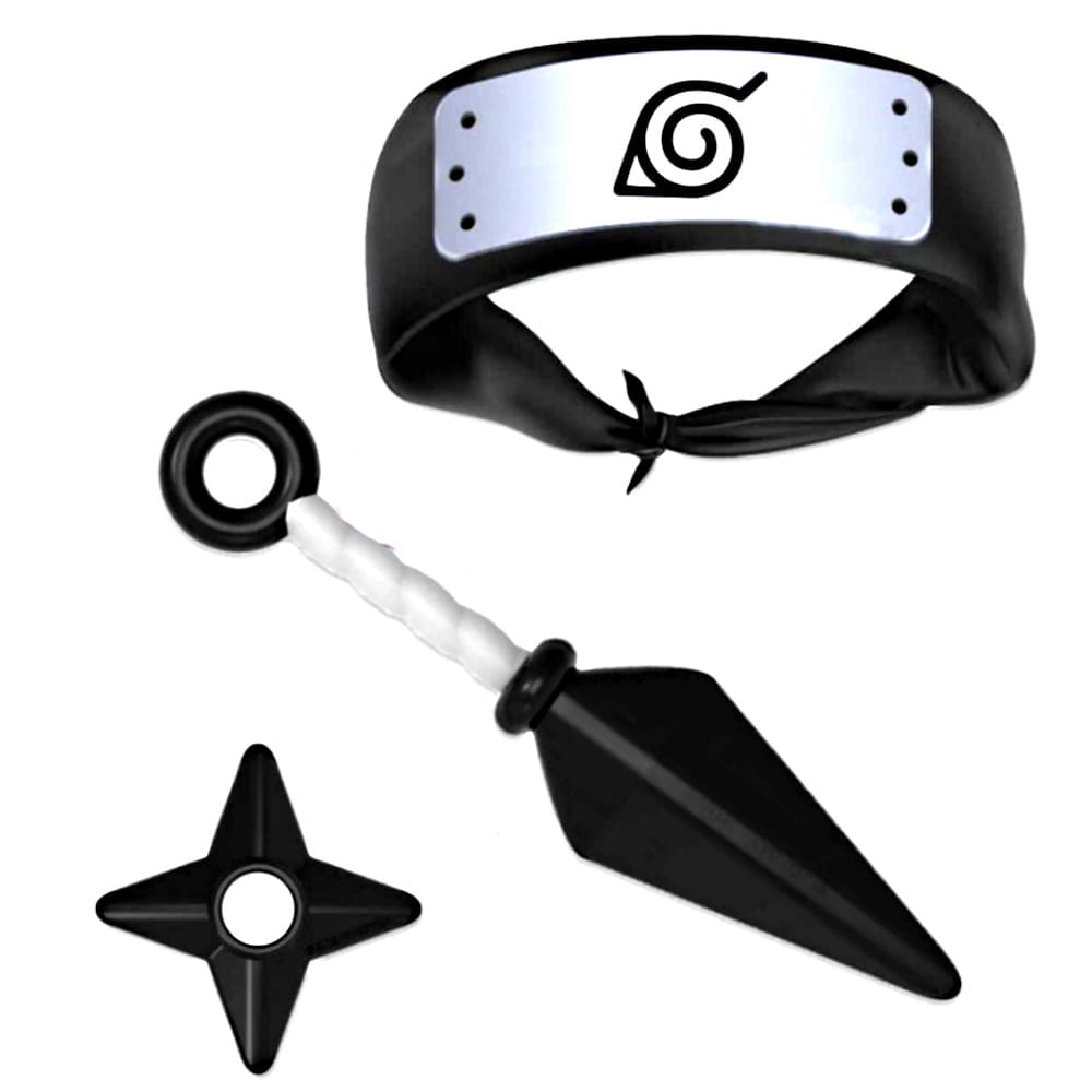 Kit Ninja Naruto Shippuden com Bandana Kunai e Shuriken Elka - Ri