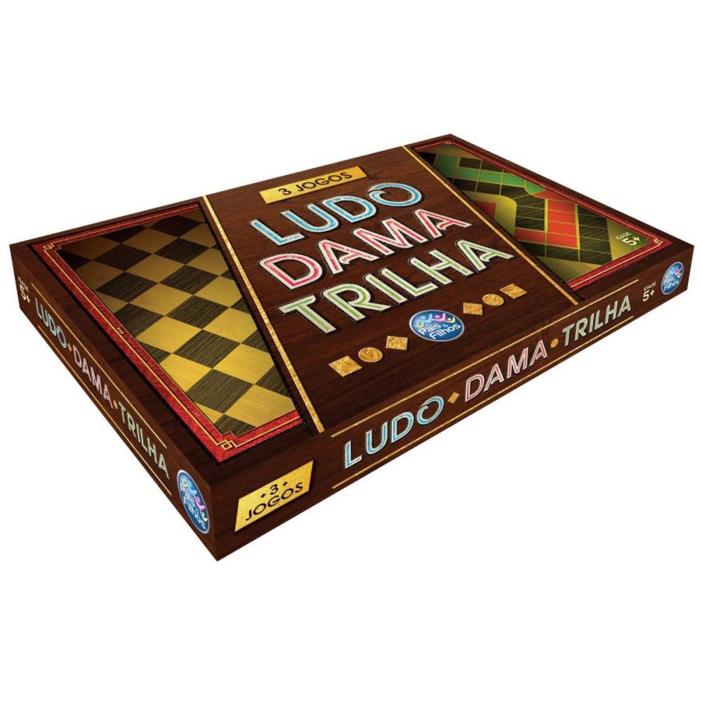 Jogo De Tabuleiro 3 Jogos Ludo Dama E Trilha