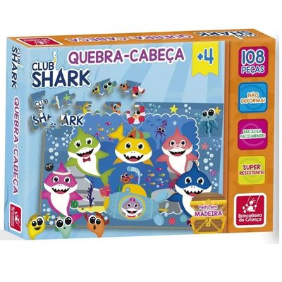 Jogo Quebra Cabeca Madeira Do 1 Ao 10 Club Shark +4Anos - Ri Happy
