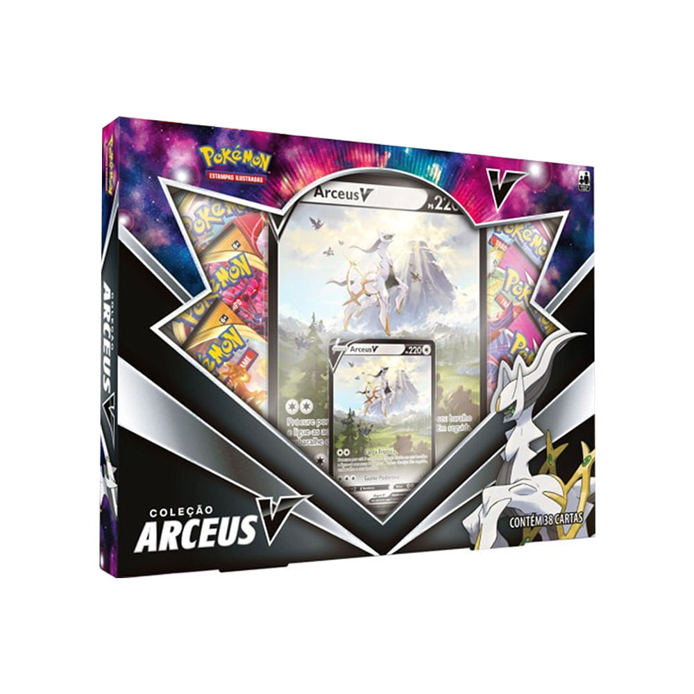 Jogo de Cartas Pokemon Box V Estampas Ilustradas 38 Cartas - Vermelho