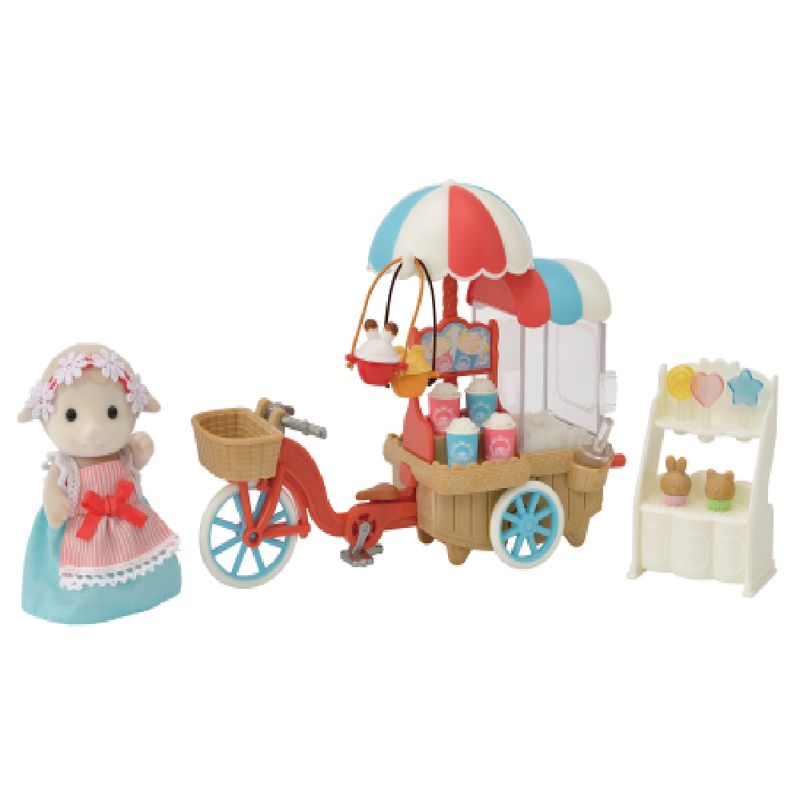 Sylvanian-Families---Triciclo-Delivery-de-Pipoca---Mamae-Ovelha---Epoch-0