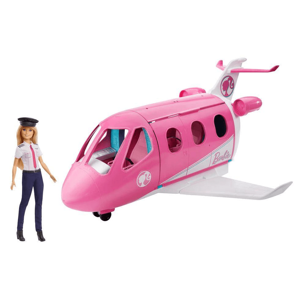 Avião da Barbie com Boneca Barbie Piloto Mattel GJB33 Ri Happy