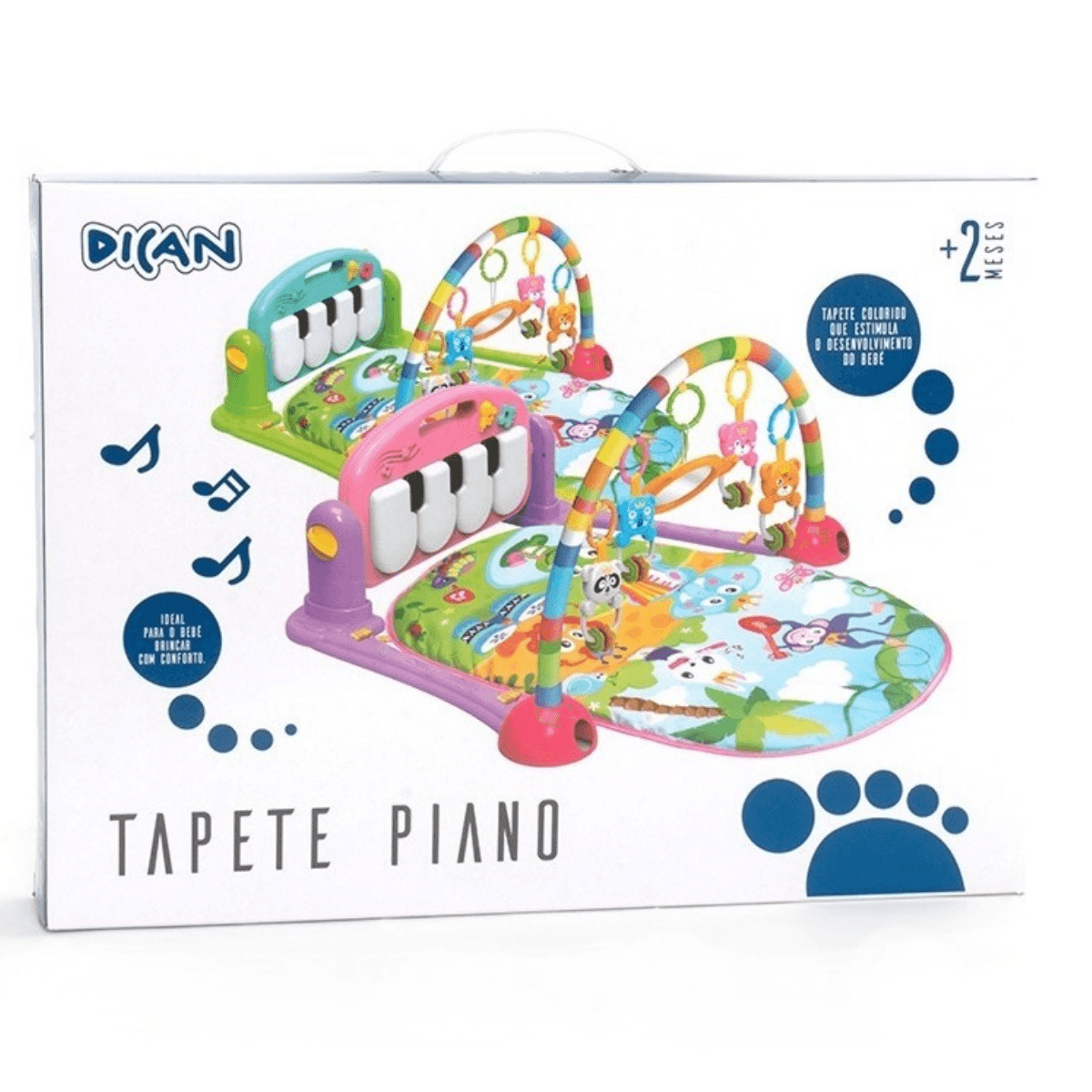 Tapete de Atividades com Piano Musical Rosa - 2262 Dican - Ri Happy