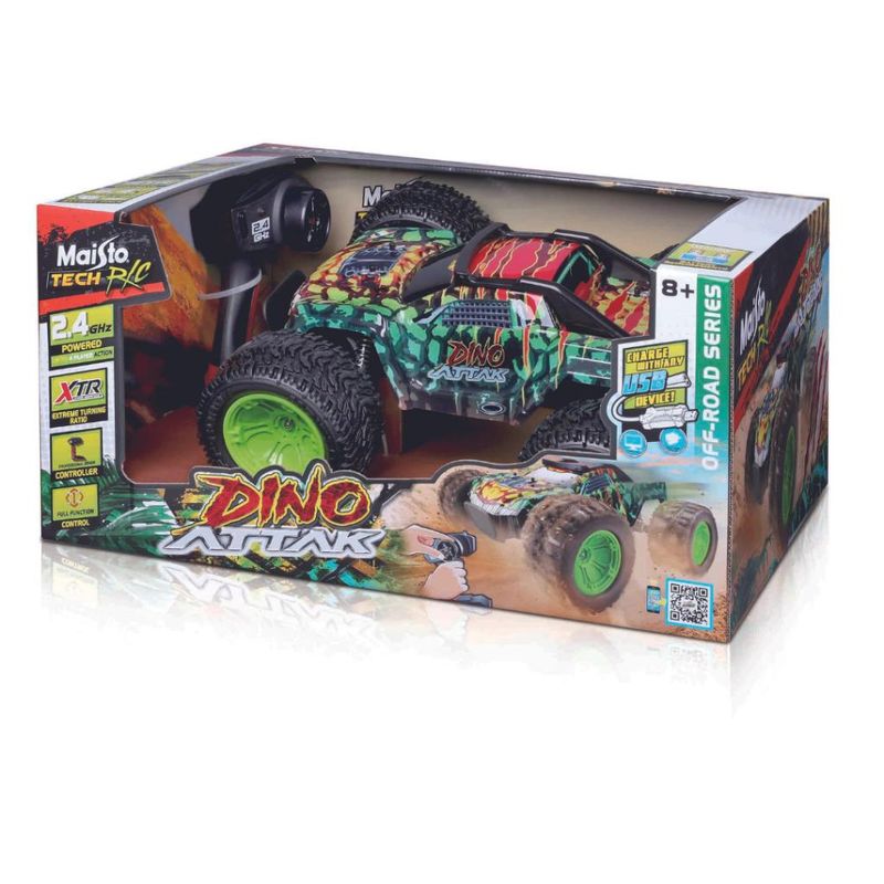 Carrinho-de-Controle-Remoto---Dino-Attak---Hobby-Elite-Off-Road---Maisto---Verde-2