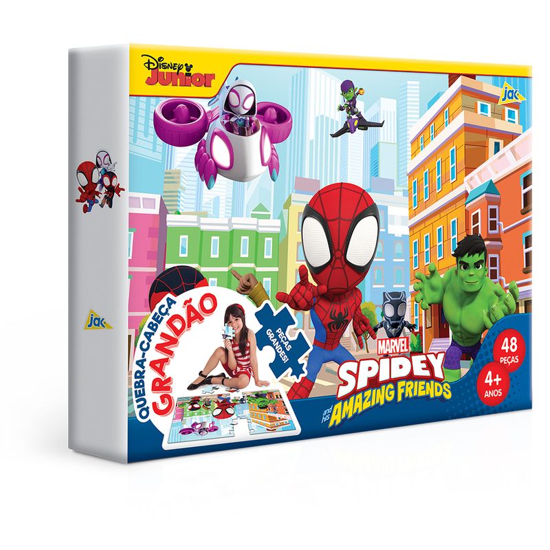 Quebra-Cabeca---Disney---Marvel---Spidey-And-His-Amazing-Friends---48-Pecas---Jak---Grande---Toyster-0