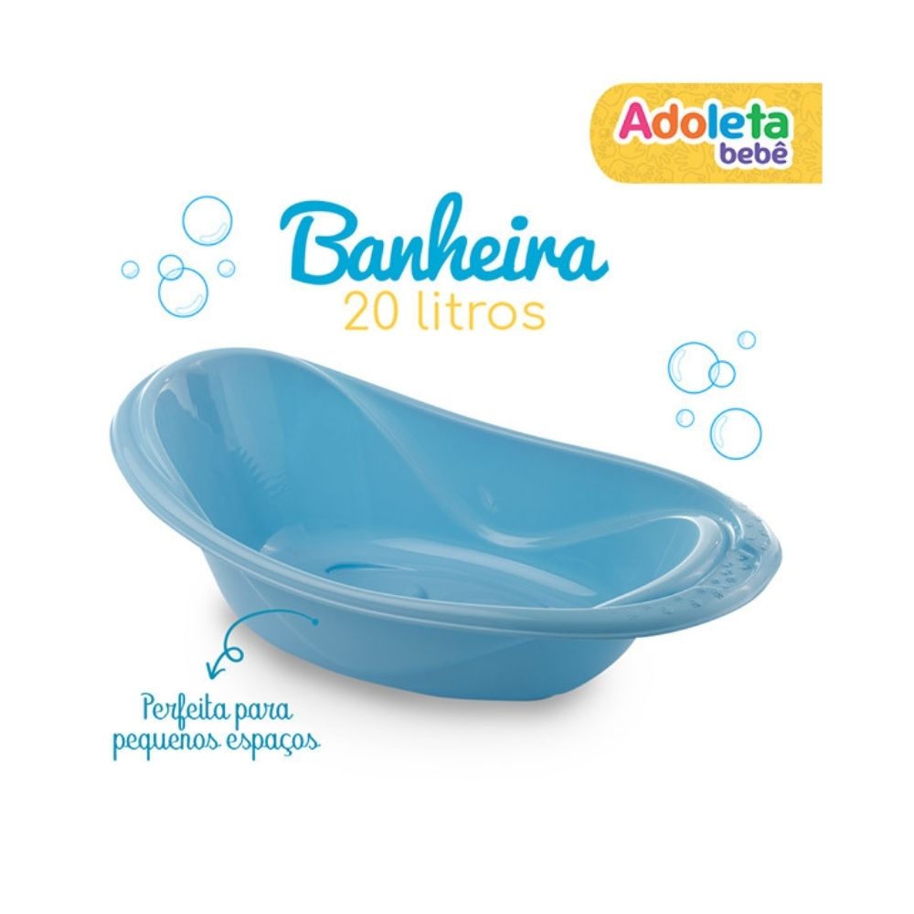 Banheira Adoleta Bebê Azul Bebê 20 litros