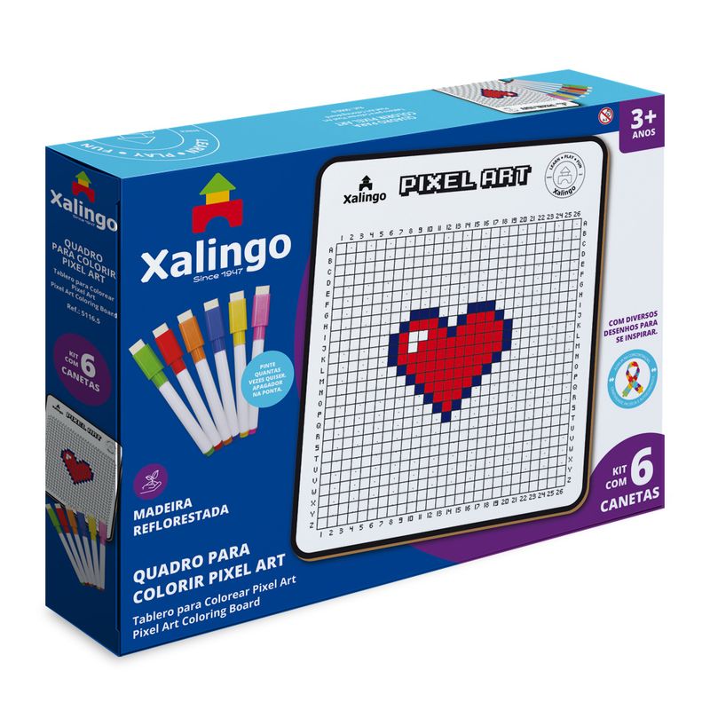 Jogo Educativo – Pixel Art – Quadro Para Colorir – Xalingo