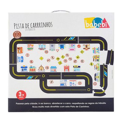 Pista De Carrinho Placas De Trânsito Infantil Madeira Babebi - Ri Happy