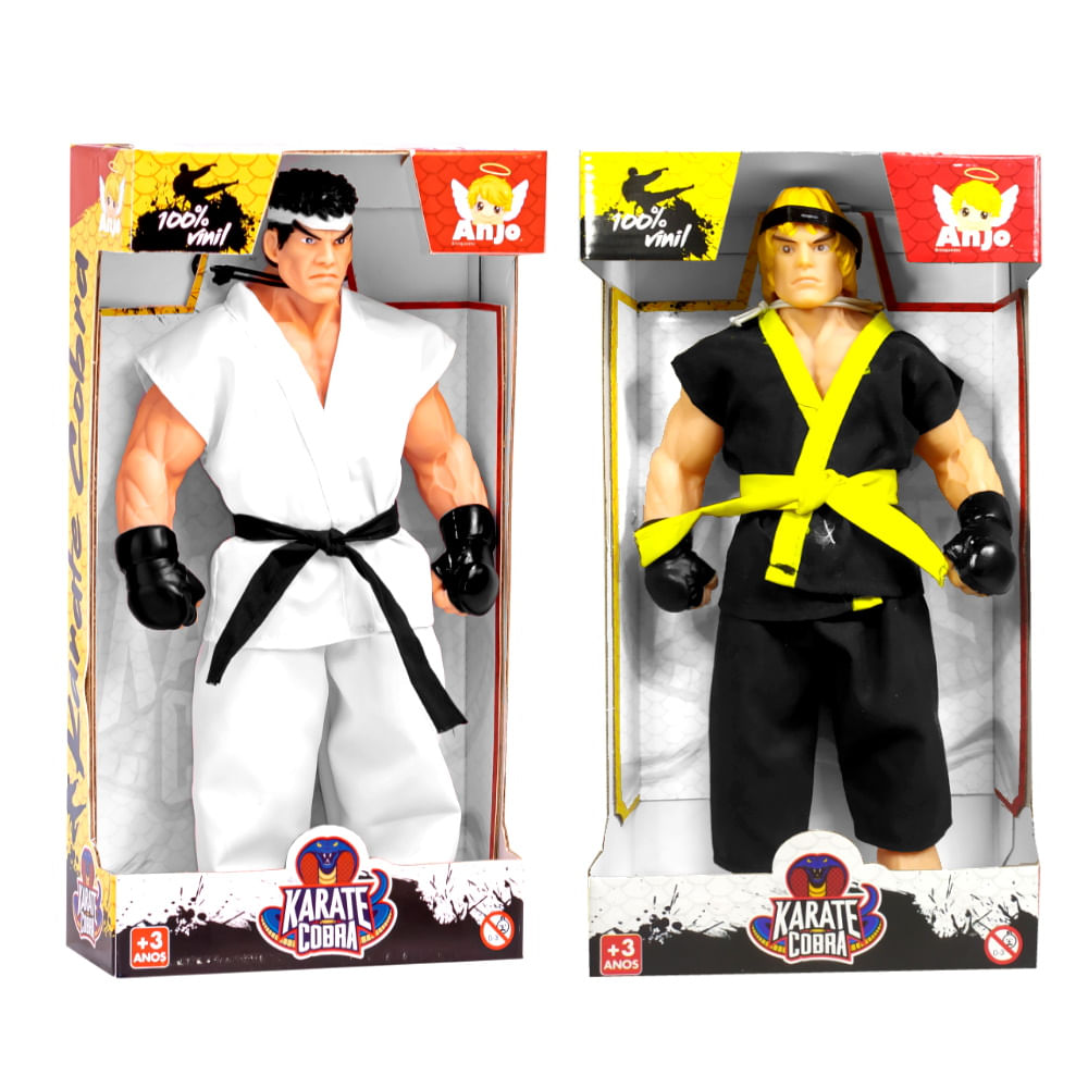 Kit Bonecos Ken e Ryu Street Cobra Kairatê Articulado Vinil 30cm
