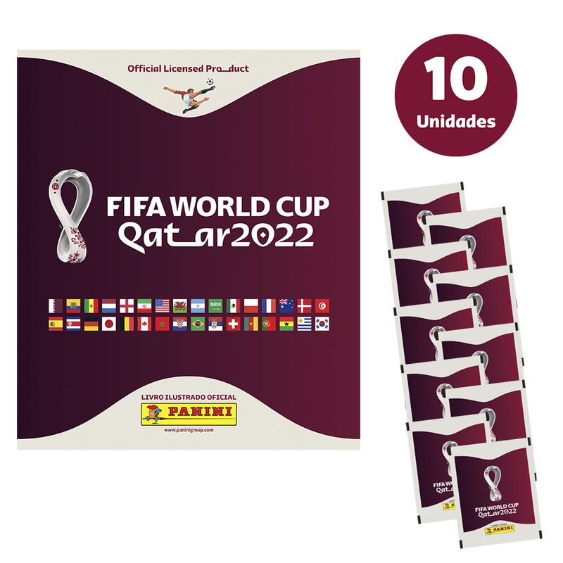 Album-Brochura-com-10-Envelopes-50-Figurinhas----Fifa-Copa-do-Mundo---Qatar-2022---Panini-0