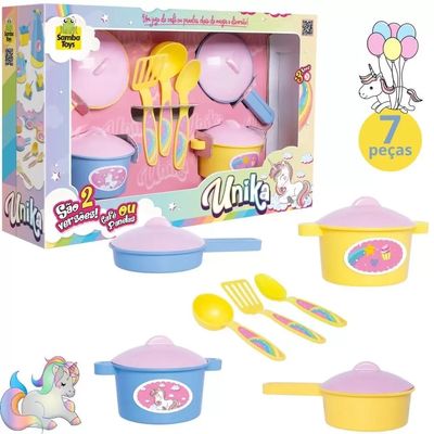 Brinquedo Jogo Conjunto Kit Cozinha 6 Peças Em Inox Panela e Utensílios  Presente Infantil Menino Menina Criança Braskit - Ri Happy
