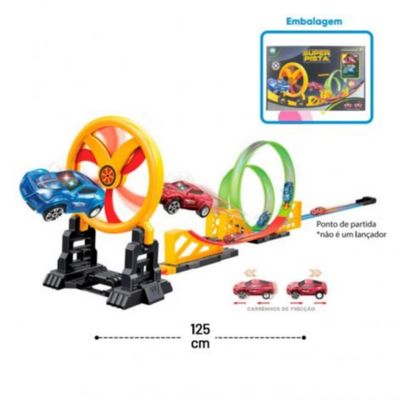 Pista De Carrinhos Brinquedo Corrida Infantil + 2 Carrinhos - Ri Happy