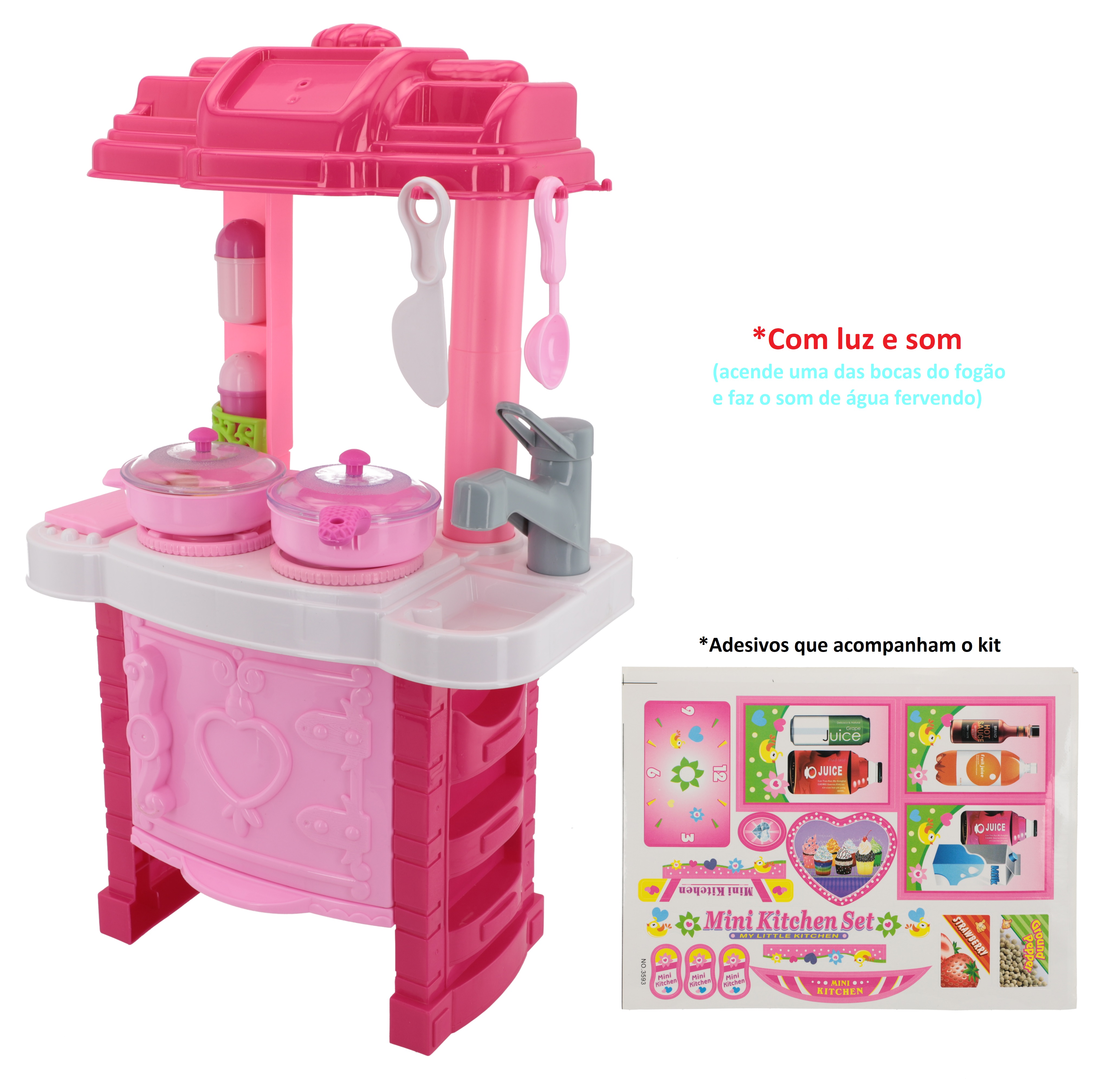 Cozinha Infantil Brinquedo Kit Criança Completa Fogão Menina