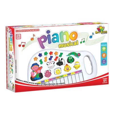 Piano Infantil Teclado Musical Com Sons De Bichinhos Bichos Animais Pianinho  Tecladinho Bebê Presente Menino Menina Cor: - Ri Happy