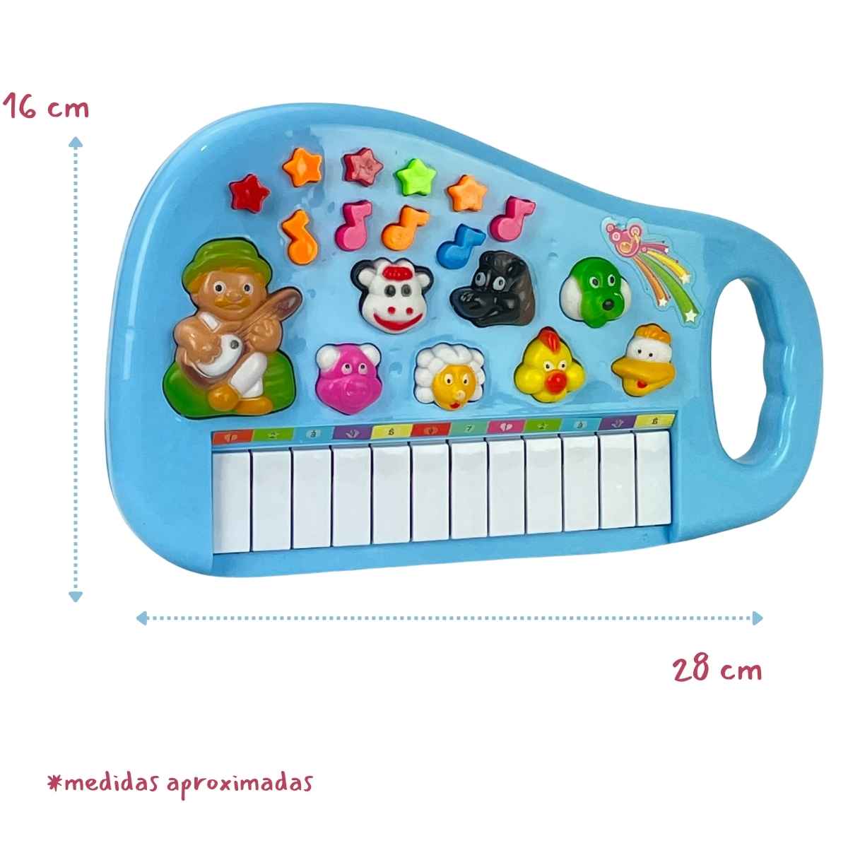 01 02 015 Teclado infantil piano, prático pequeno compacto seguro ABS para  piano para casa (órgão eletrônico-azul)