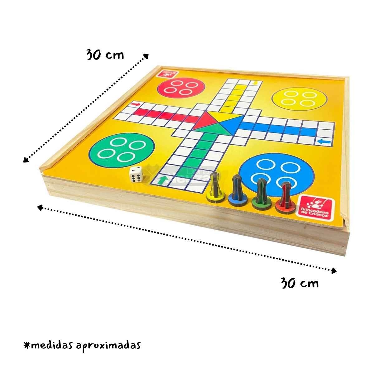 Jogo De Tabuleiro Damas E Ludo 2 Em 1 Em Madeira Com Estojo Escolar  Educativo Didático Brinquedo Presente Família - Ri Happy