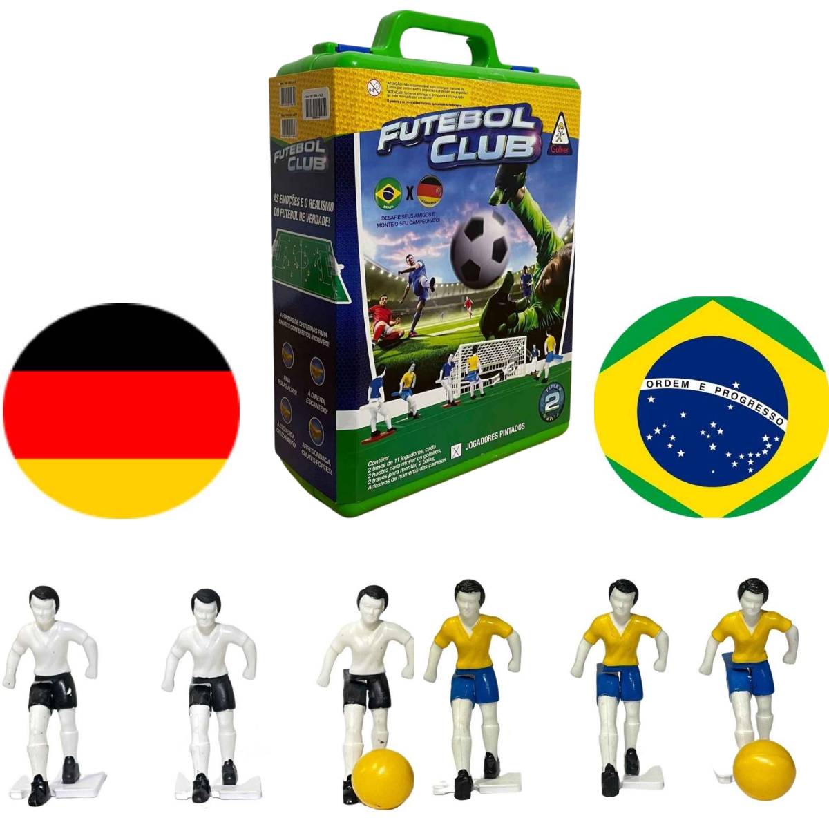 Jogo Futebol Botão Club Brasil x Argentina Original Gulliver em