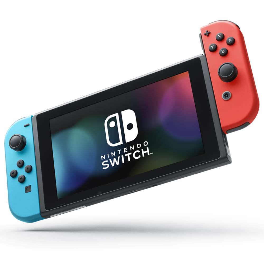 Console Nintendo Switch com Joy-Con Azul Neon e Vermelho Neon