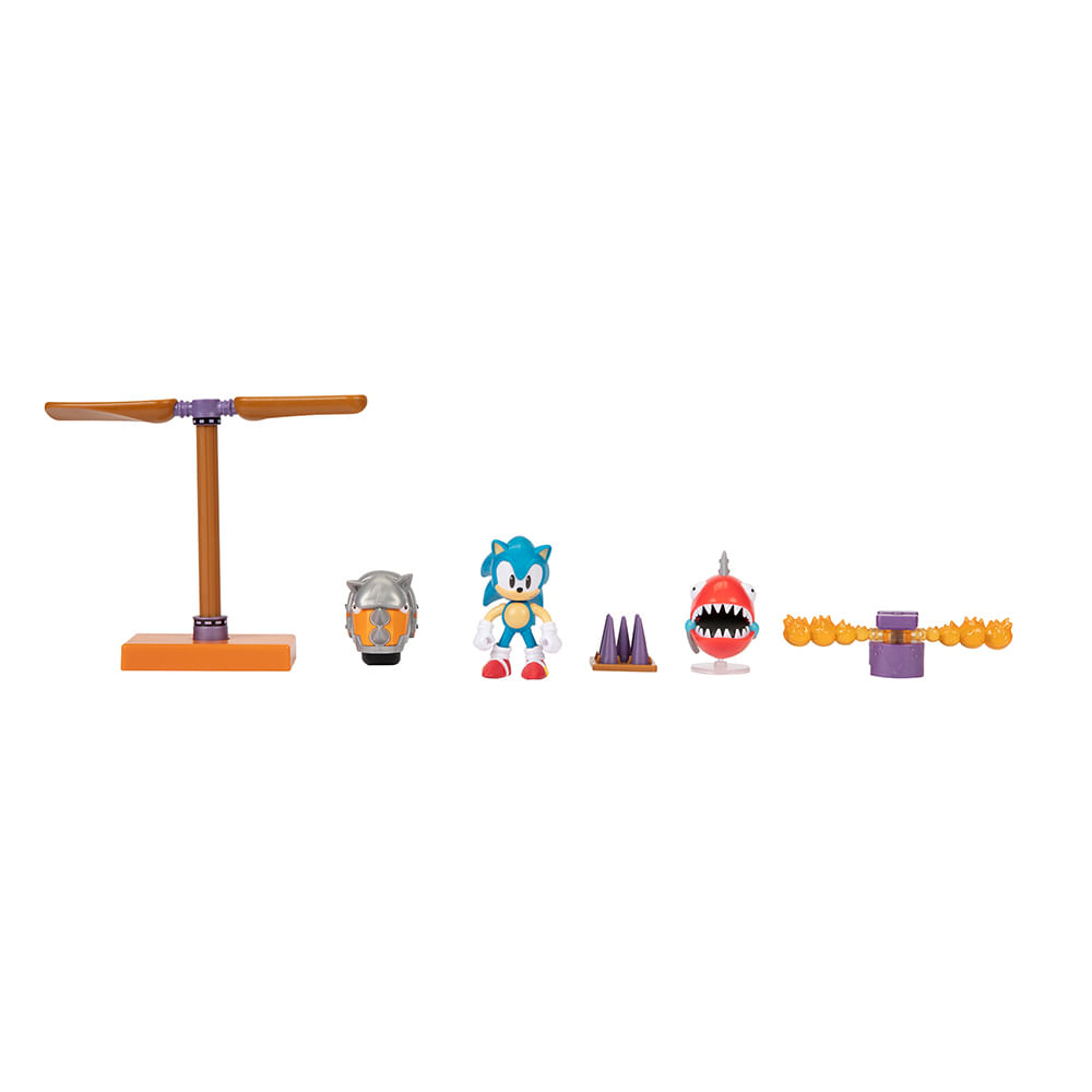 Conjunto de Mini Figuras - Sonic - The Hedgehog - Aniversário de 30 Anos -  Diorama - Candide - D'Or Mais Saúde
