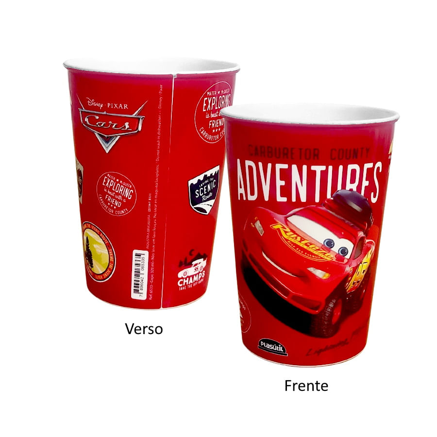 Caneca Carros Mcqueen Corrida - Interior E Alça Vermelho