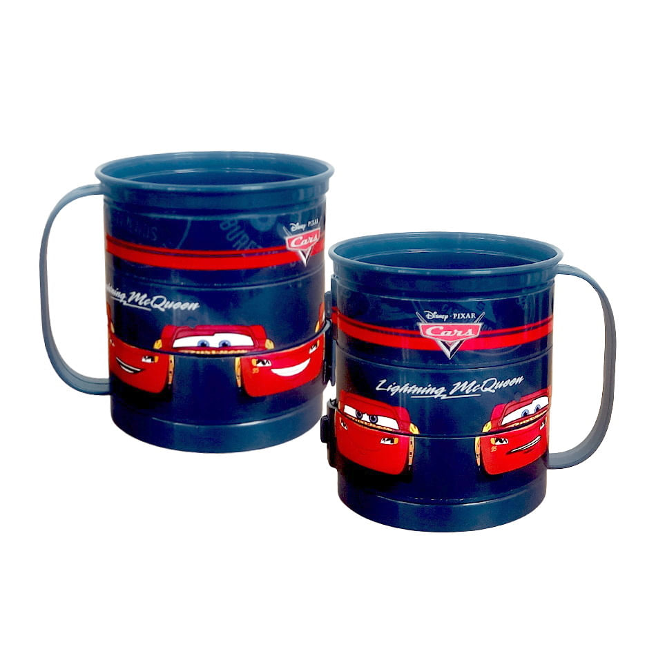 Caneca Carros Mcqueen Corrida - Interior E Alça Vermelho