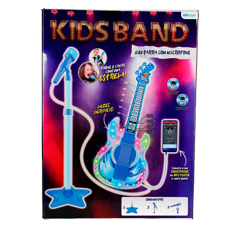 Guitarra-Infantil-com-Microfone---Karaoke---Kids-Band---Azul---Etitoys-1