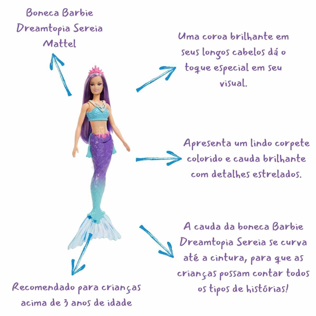 Mattel - Barbie Dreamtopia Boneca Sereia