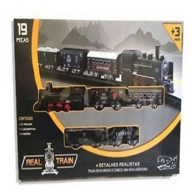 Auto Pista Trilho Super Trem Locomotiva Ferrorama Brinquedo