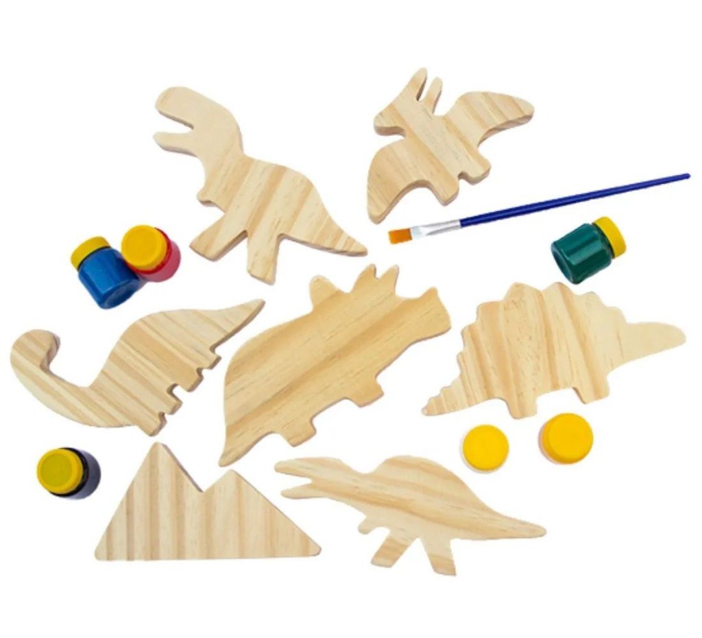 Kit de Dinossauros em Madeira para Pintar - Brinquedo Educativo - Ioiô de  Pano Brinquedos Educativos