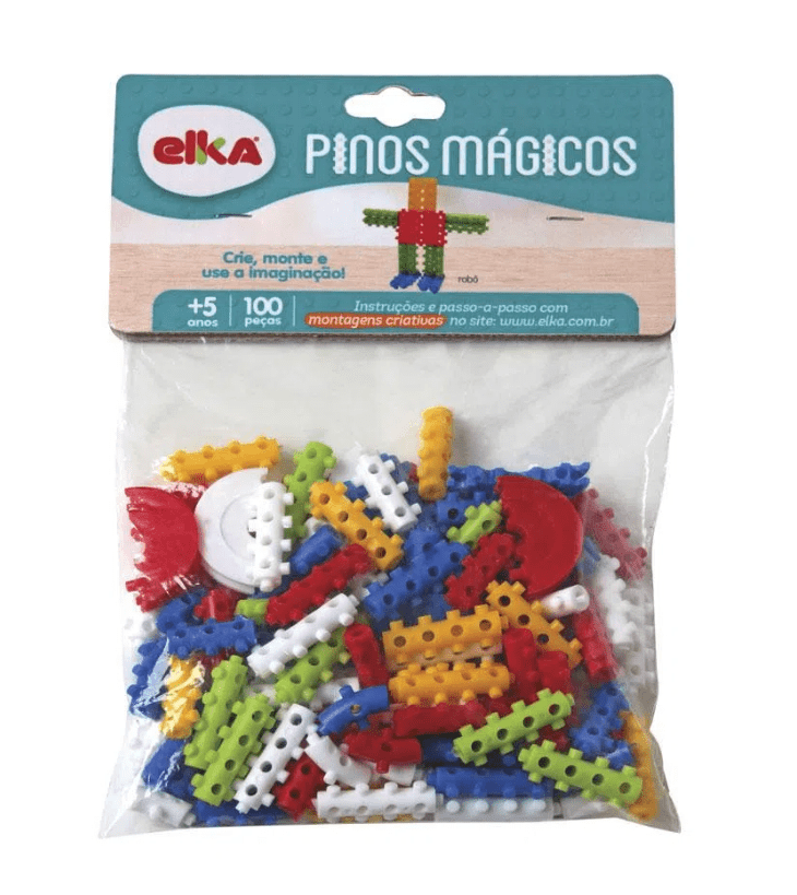 Pinos De Montar 180 Peças Bloco De Montar Brinquedo - Ri Happy