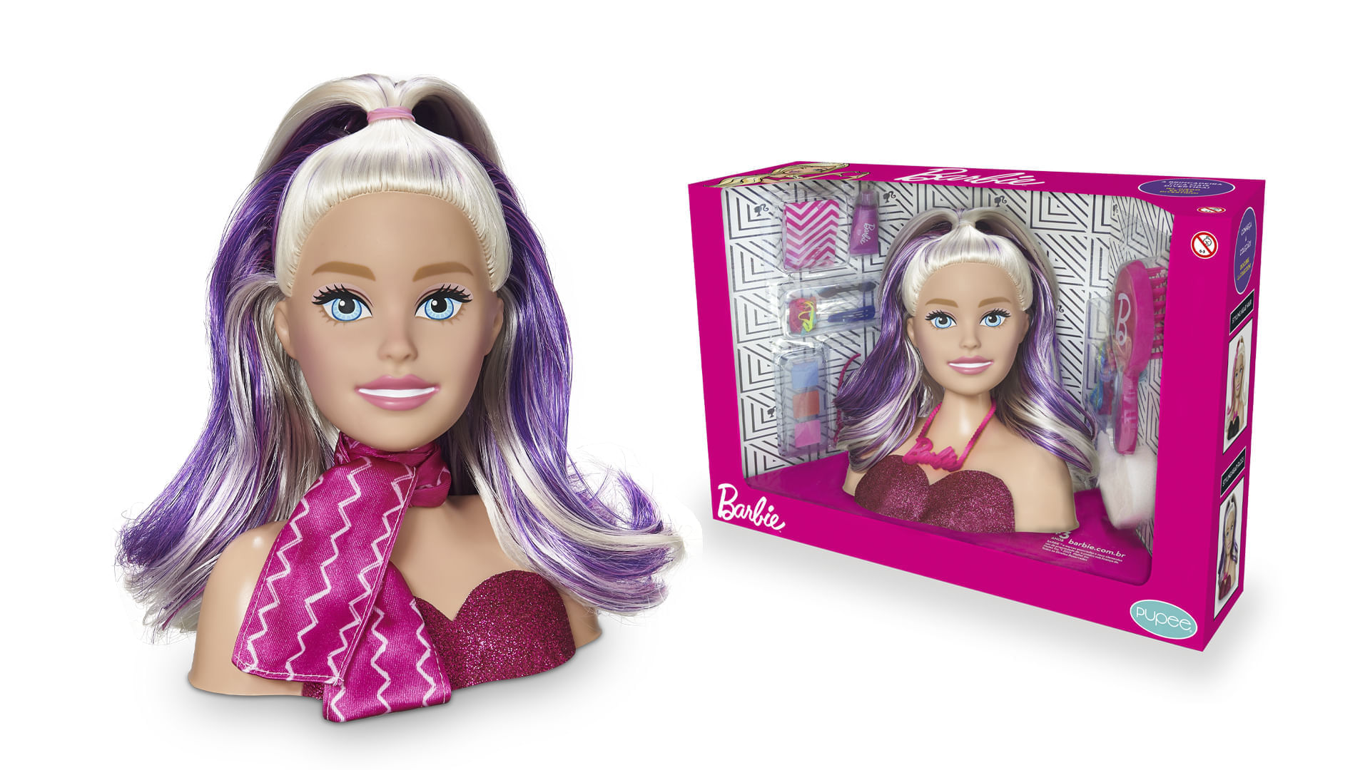 BARBIE BUSTO STYLING FACES COM MAQUIAGEM E ACESSÓRIOS MATTEL - Ri Happy