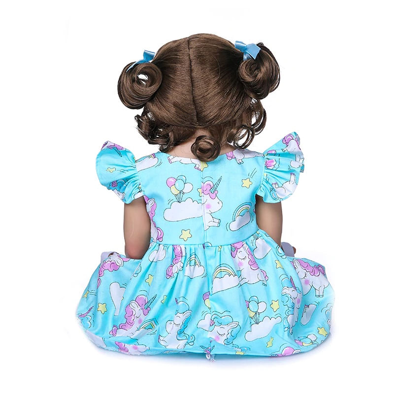 Bebê Reborn Menina Realista 100% Silicone 57cm - Unicórnio - Ri Happy