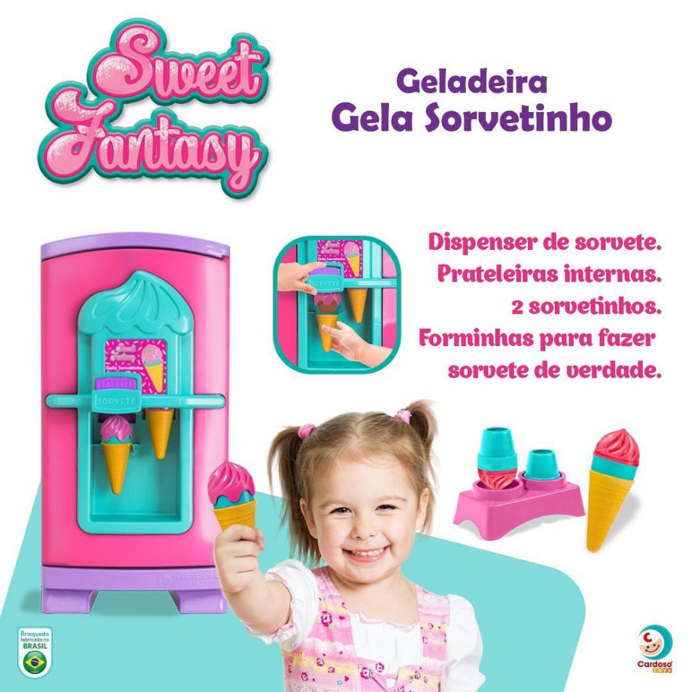 Geladeira Infantil Gela Sorvetinho Sweet Fantasy Cardoso Toys