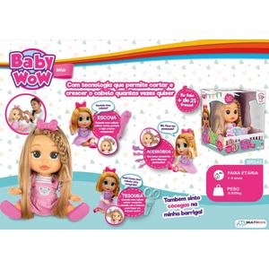 Boneca com Cabelo que Cresce - Baby Wow - Mia - Multikids - Ri Happy  Brinquedos - Quanto mais Brincadeira, Melhor!