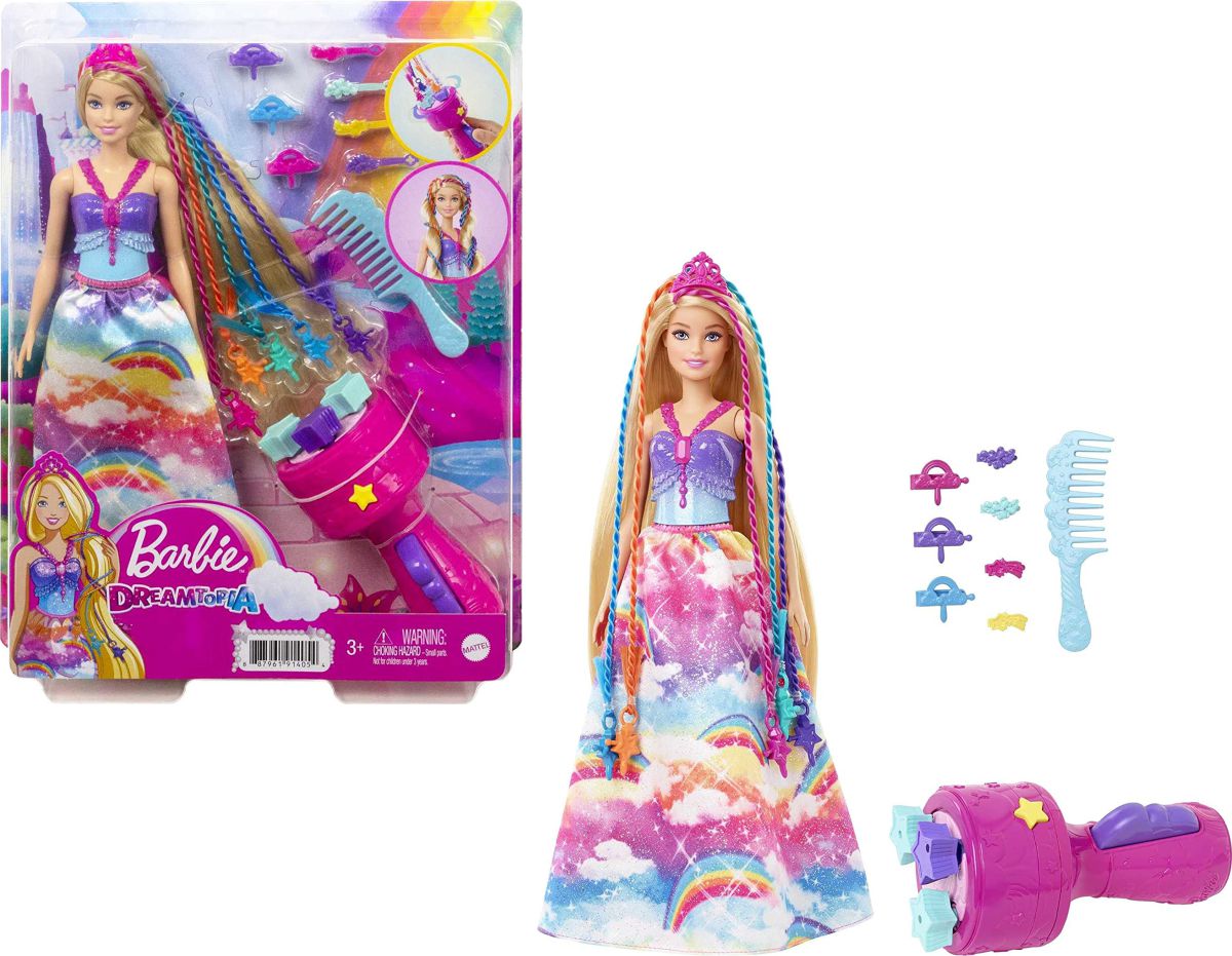 Boneca Barbie Princesa Tranças Magicas GTG00 Mattel - Bonecas