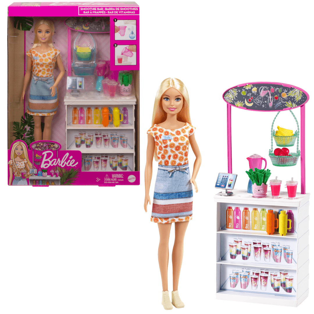 Boneca Barbie Playset Bar de Vitaminas 3+ GRN75 Mattel - Ri Happy