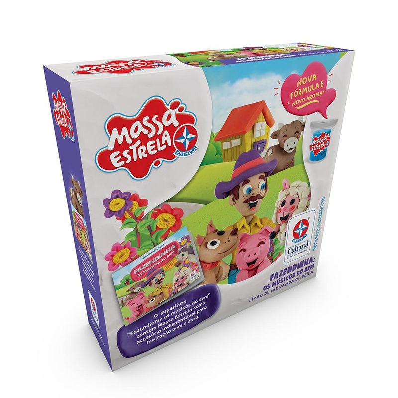 Conjunto-Livro-E-Massa-De-Modelar---Fazendinha-Os-Musicos-Do-Bem---04-Potes-De-Massa---50g---Estrela-1