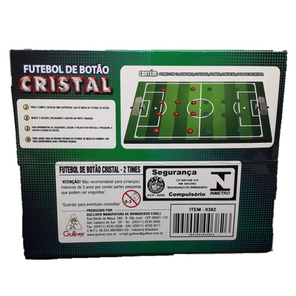 Jogo de Futebol de Botão - Cristal - Brasil x Espanha - Gulliver