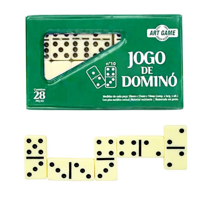Jogo De Dominó Domino Osso Profissional 28 Peças Com Estojo