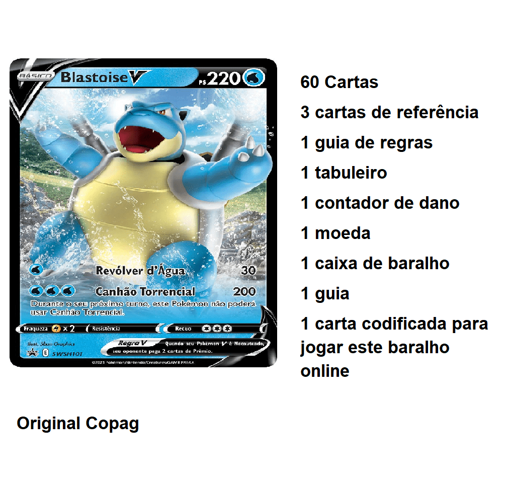 Baralho Batalha V - Blastoise V- Deck - Jogo Pokémon Raro