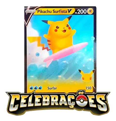 Carta Pokémon Pikachu Surfista Vmax Celebrações - Ri Happy